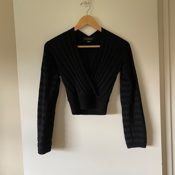 Club Monaco Women's Cross Front Striped Sweater Size XS - Picture 3 of 4